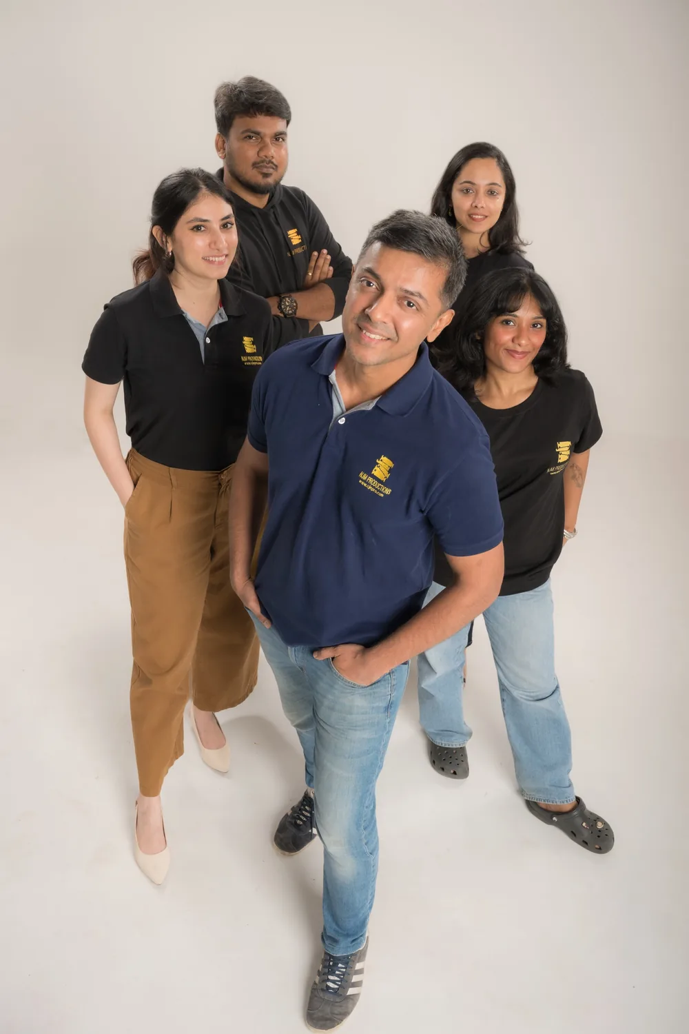 The NJM Productions team together in the studio